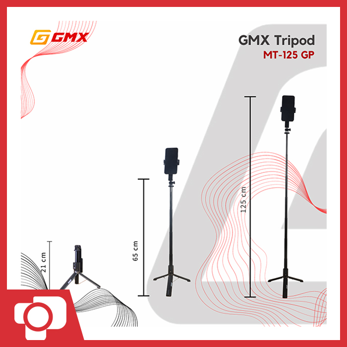 GMX MT-125 GP Tripod Table Tongsis Selfie Stick Remote Bluetooth Smartphone Action Camera GoPro Brica Yi Cam MT125