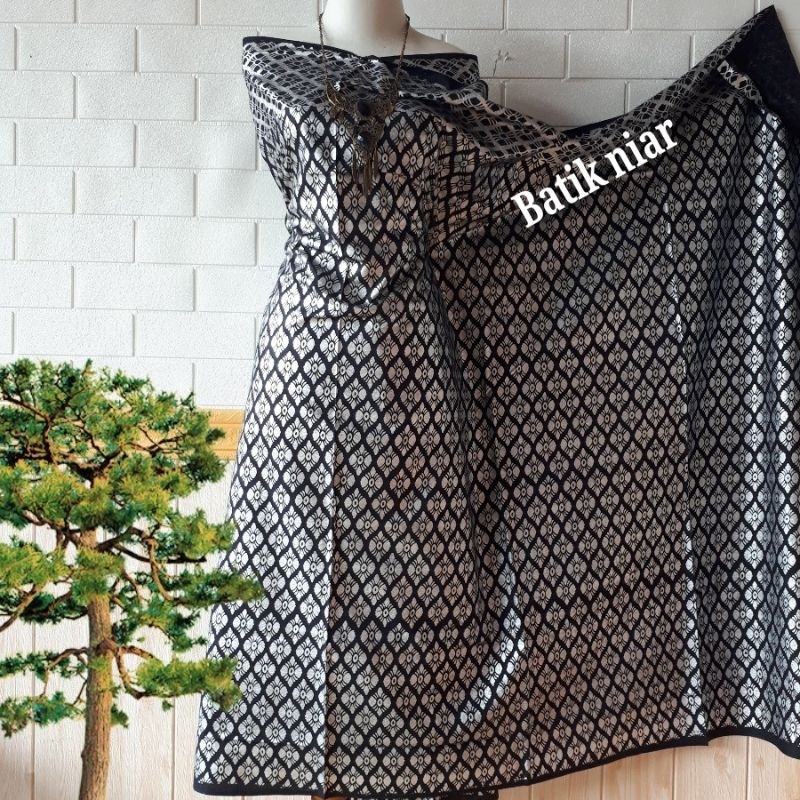 kain batik full prada emas dan silver