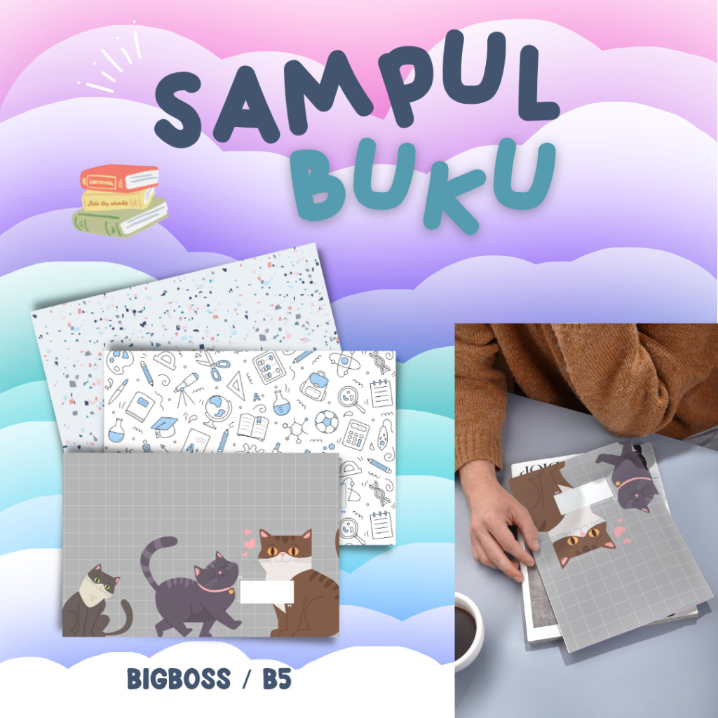 

[BIGBOSS B5] Sampul Buku - Sampul Buku Motif Ukuran Buku Tulis Bigboss B5 - Custom Desain Sendiri Minimal Order