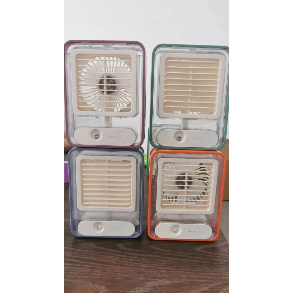 Kipas AC Mini Portable LED Air Cooler Fan Mini AC Penyejuk Ruangan / Kipas Pendingin MINI AC / Air Cooler Fan V3 7 Colors LED - AC Mini Portable LED 600ML + Kipas / 3 in 1