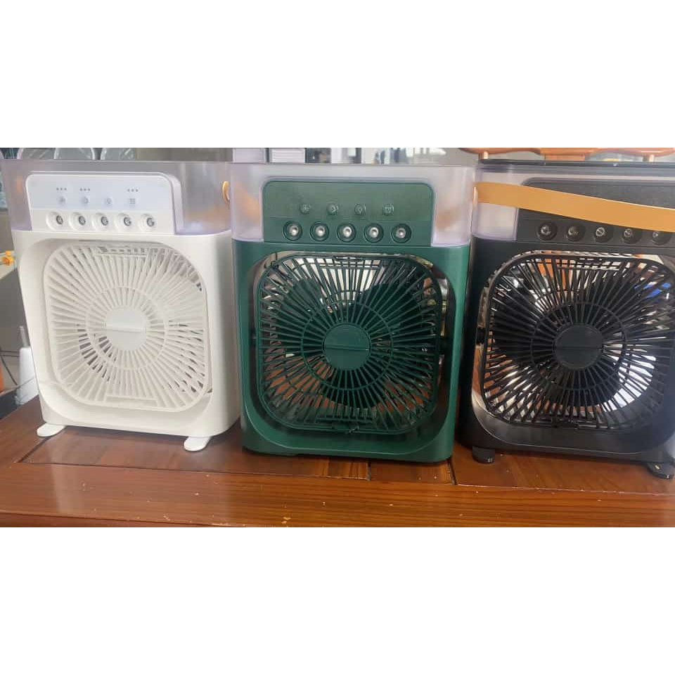 Kipas AC Mini Portable LED Air Cooler Fan Mini AC Penyejuk Ruangan / Kipas Pendingin MINI AC / Air Cooler Fan V3 7 Colors LED - AC Mini Portable LED 600ML + Kipas / 3 in 1