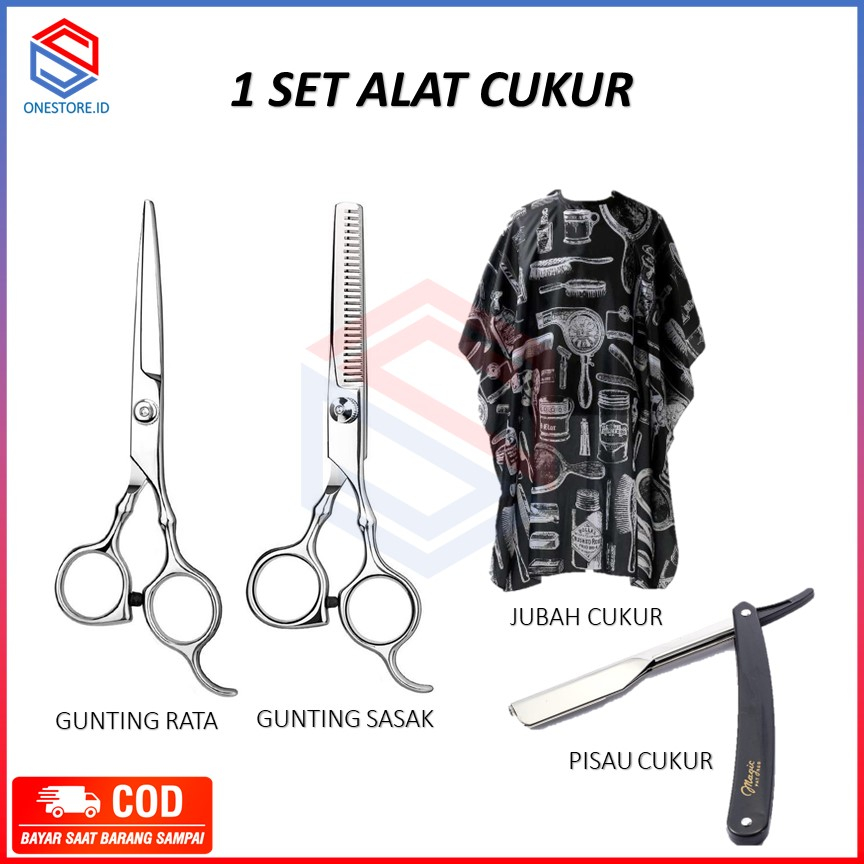 Set Gunting Rambut / Gunting Sasak dan Gunting Potong Full Stainless Gunting BarberShop Anti Karat