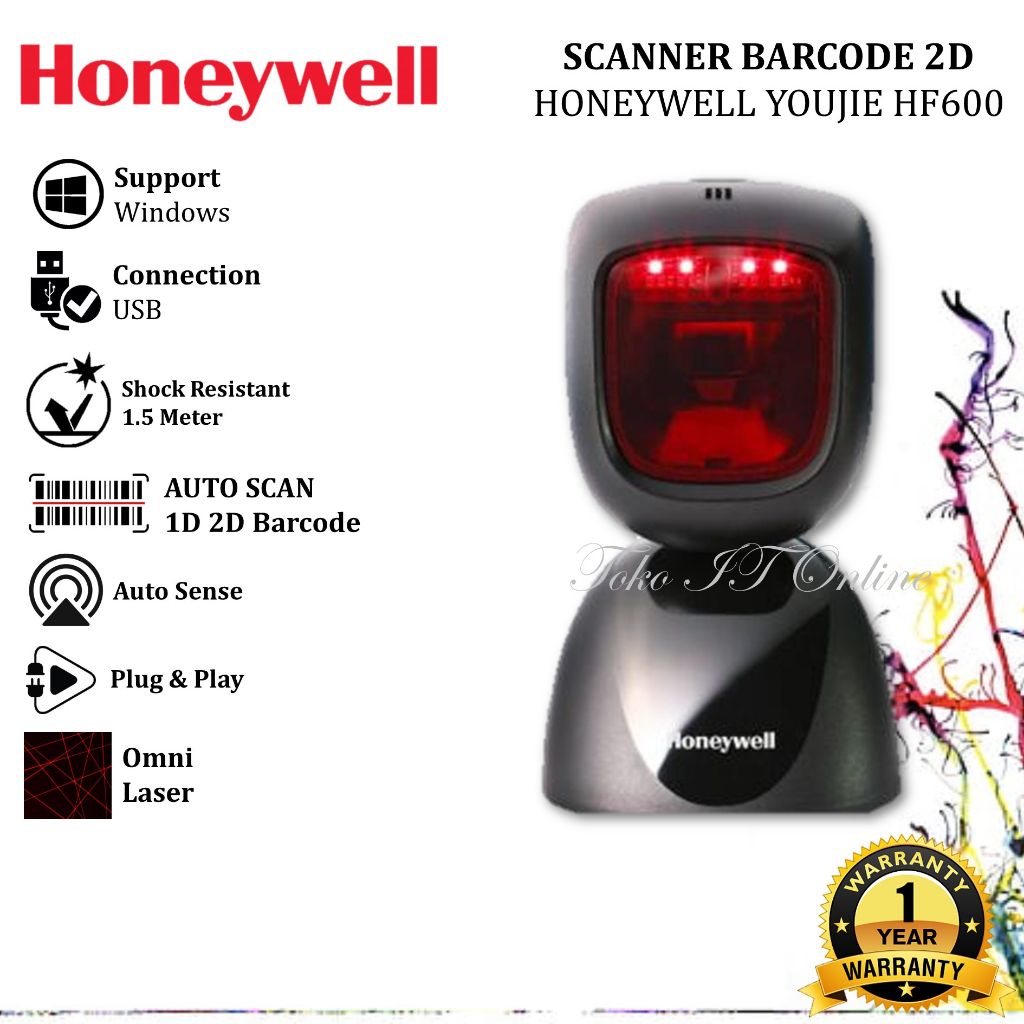 HONEYWELL HF600 BARCODE SCANNER 2D YOUJIE HF-600 SCANNER QR CODE FAKTUR