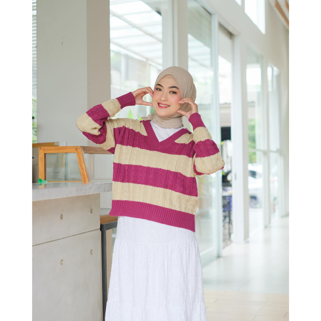 (COD Free Ongkir) MERIDA CABEL SWEATER RAJUT PREMIUM TEBAL Wanita Murah Terbaru Trendy Grosir Pakaian Outwear Bandung