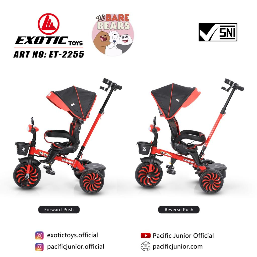 Sepeda balita roda tiga exotic ET 1265 2255 sepeda anak roda tiga baby shark we bare bears tricycle ET1265 ET2255 baby stroller dorongan anak bayi kereta dorong anak bayi ET1263 ET 1263 ET1267 ET 1267 ET1268 ET 1268 ET2251 ET 2251