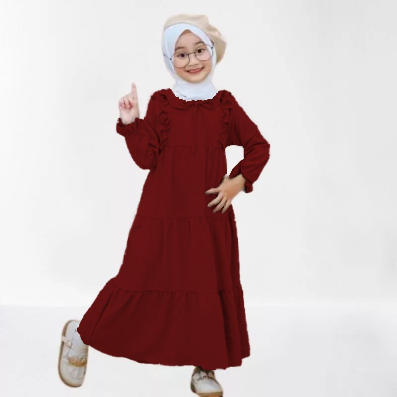 Pakaian Baju Gamis Anak Syar,i Kids Model Terbaru Gamis Crinkcle 1 - 9 Tahun