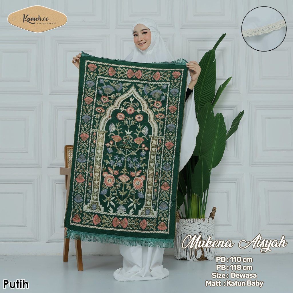 Mukena Katun Baby Putih + Sajadah Terlaris