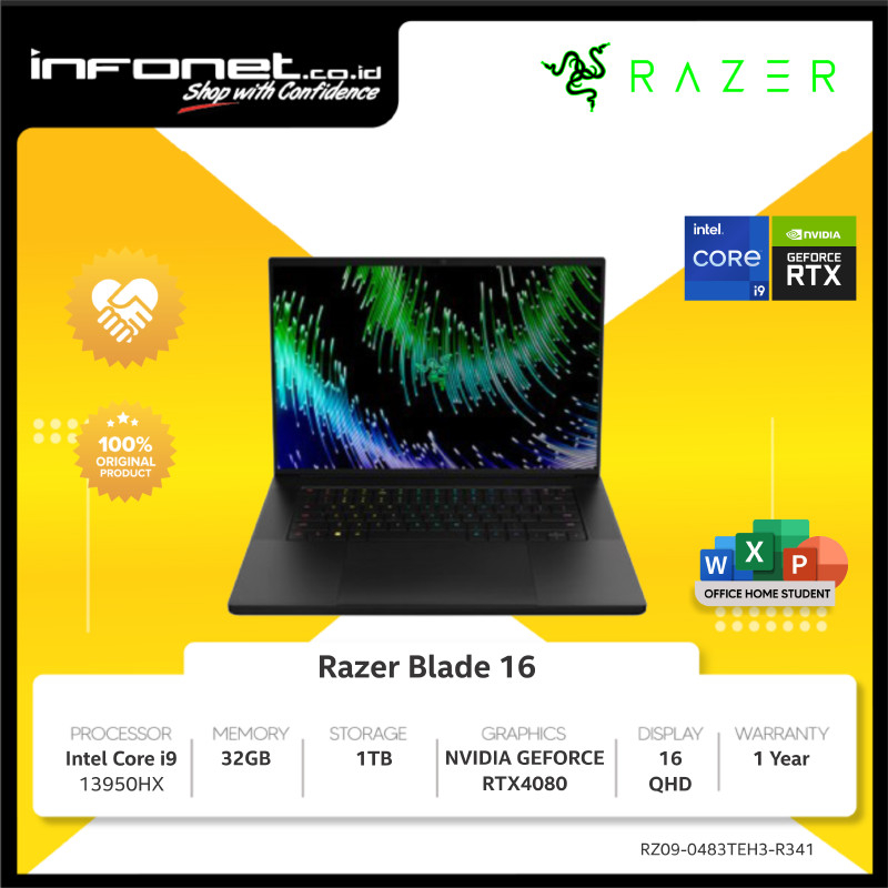 Razer Blade 16 I9 13950HX 32GB 1TB SSD RTX4080 16 QHD W11