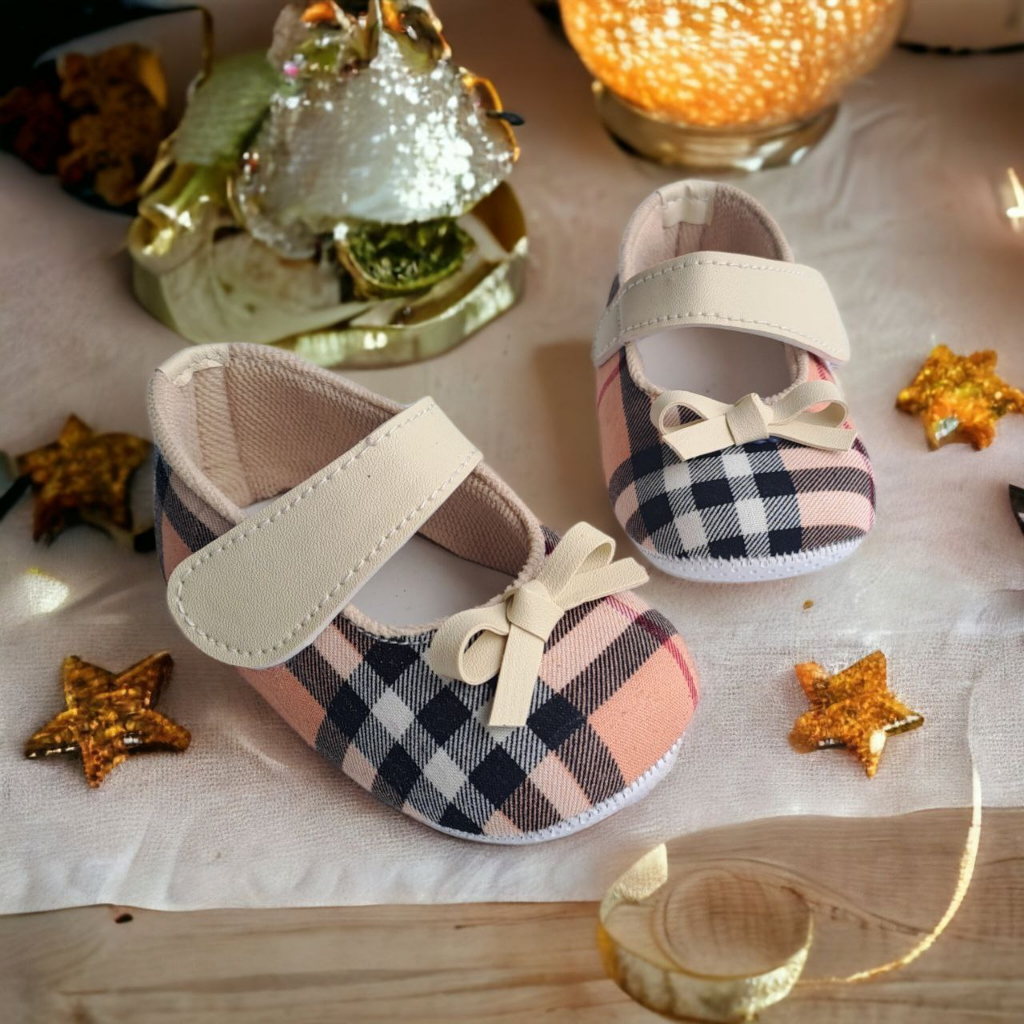 Sepatu Bayi Laki Laki Dan Perempuian Usia 0-12 Bulan V-ns Motif Catur Baby Shoes Casual Kekinian Trendy