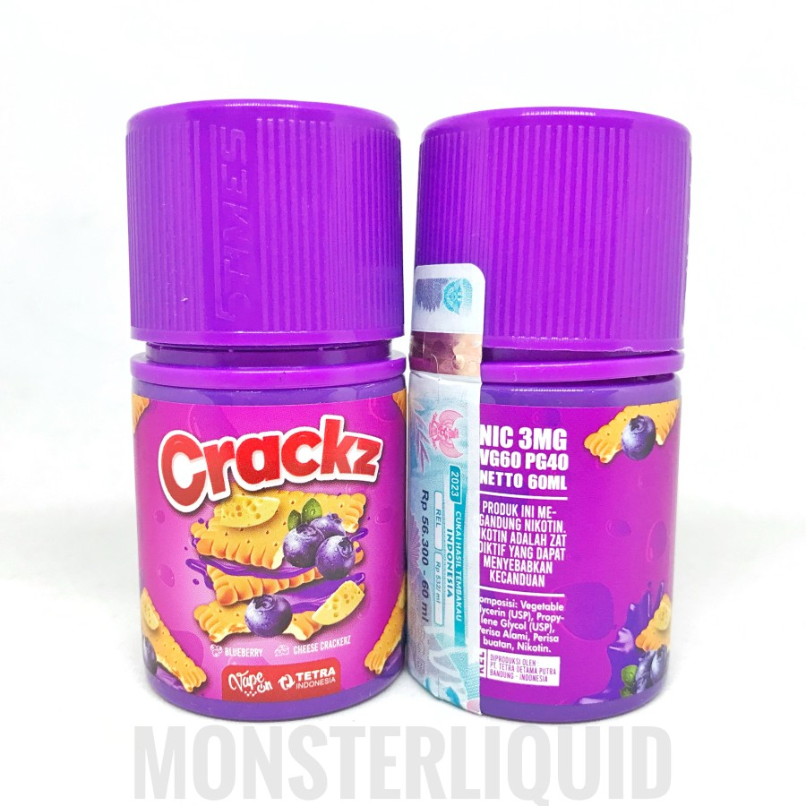 CRACKZ V6 BLUEBERRY CHEESE CRACKERZ BY TETRA X VAPEON 3MG 60ML