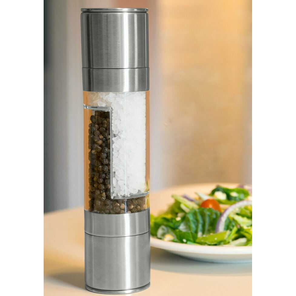 Penggiling Biji Lada 2 in 1 Spices Pepper Grinder 200ml Alat Penghalus Rempah 2 Kontainer Multifungsi Berkualitas