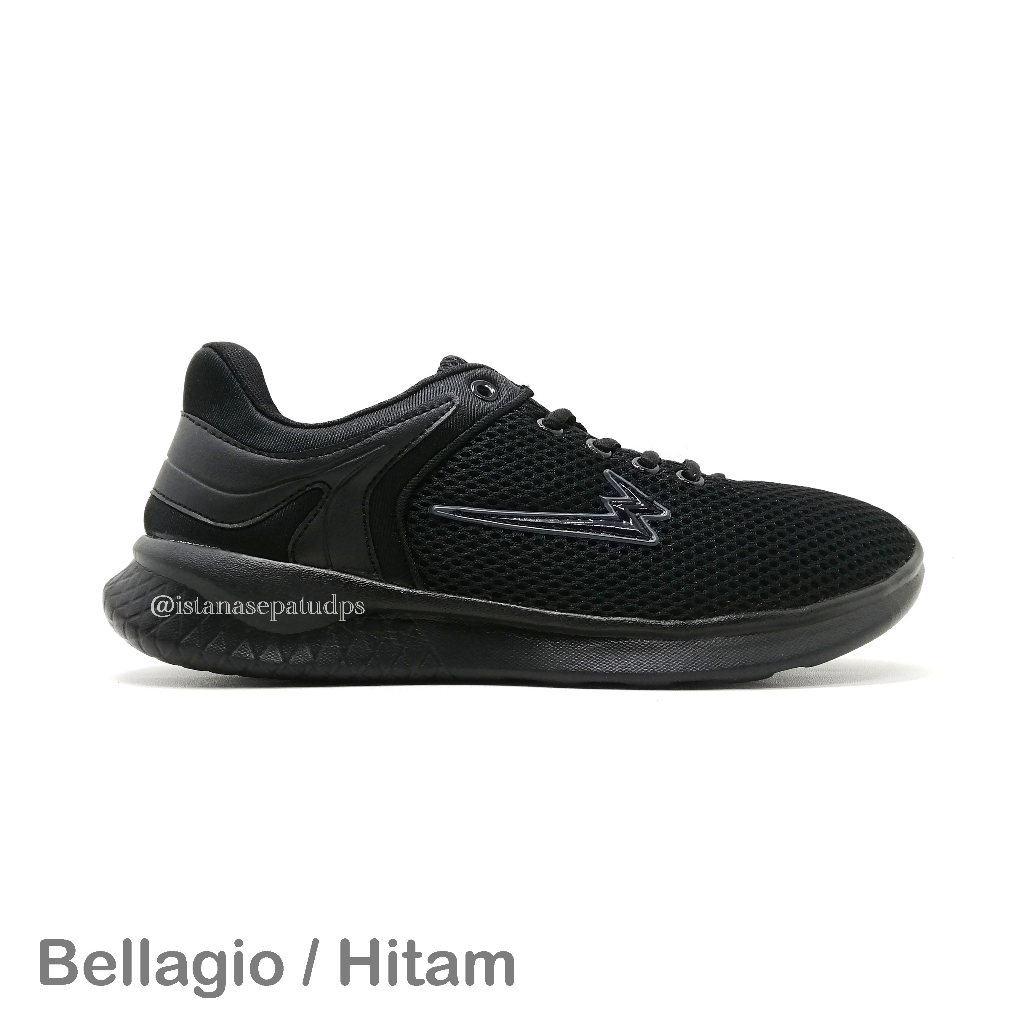 Back to School, Sepatu Sekolah Remaja Unisex Size 37-45, Eagle Bellagio, Hitam Polos
