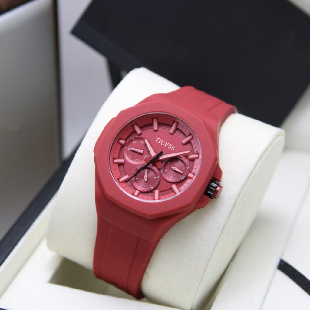 JAM TANGAN WANITA GUESS RUBBER TANGGAL AKTIF LS03