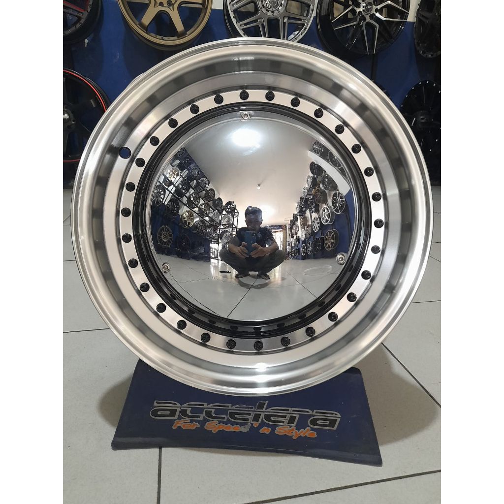 VELG HSR MIROR RING 15 PCD 5X100/ 112 UNTUK MERCEDES, CORONA, ALTIS
