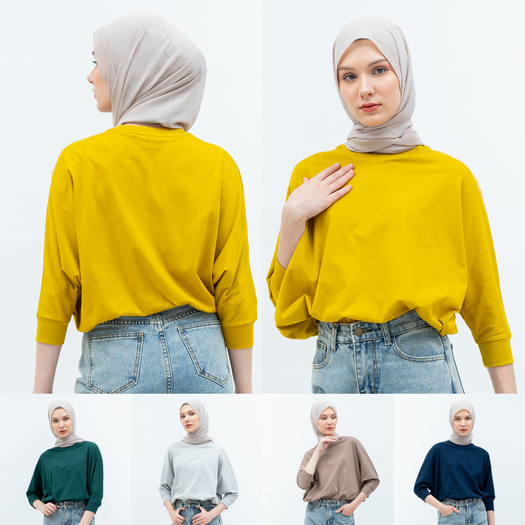 KAOS POLOS WANITA CUTTING BATWING
