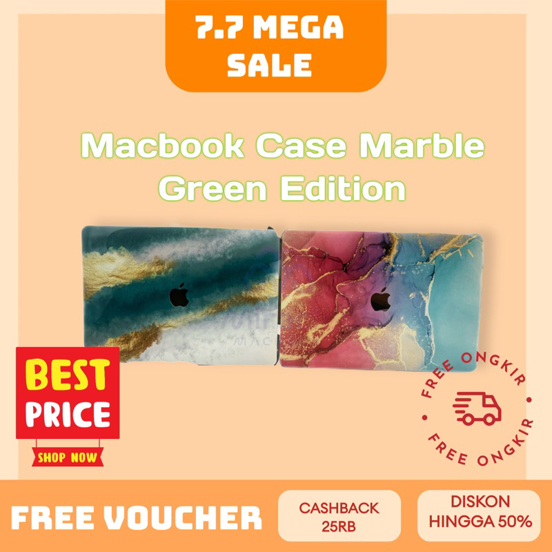 (FREE SILICON KEYBOARD) CASE MACBOOK DRAW MARBLE GREEN EDITION NEW AIR PRO RETINA 11 12 13 14 15 16 INCH NON / WITH CD ROOM / TOUCHBAR