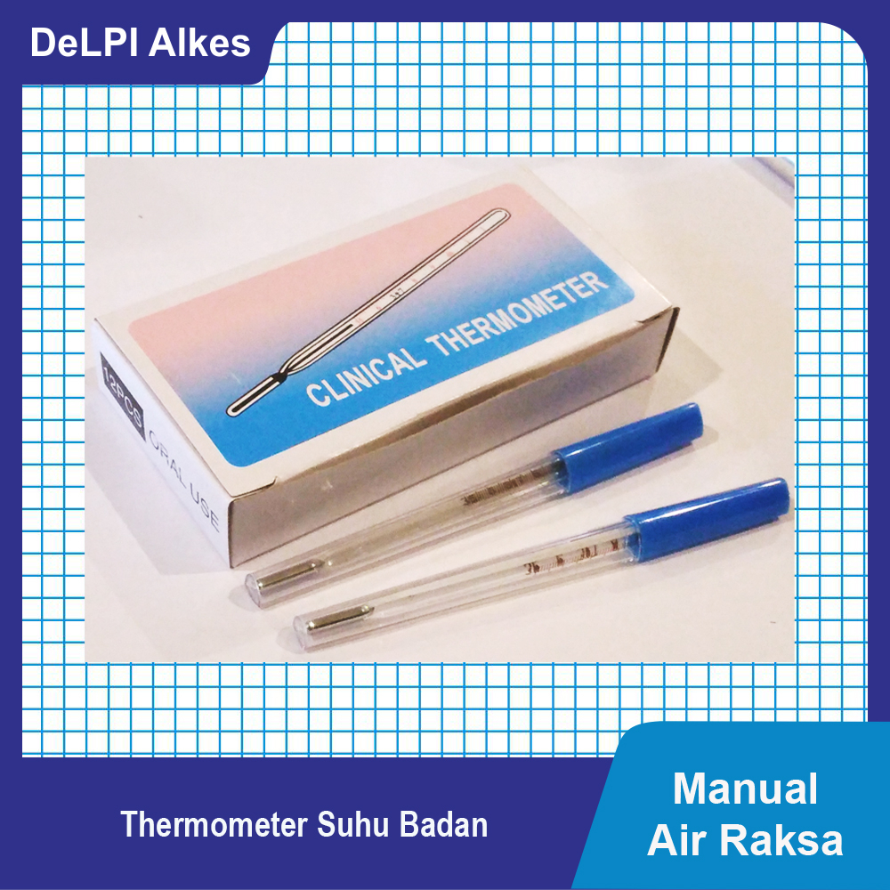 Termometer Suhu Badan Thermometer Air Raksa Kaca Analog Pengukuran Di Ketiak dan Mulut Pengganti Lot