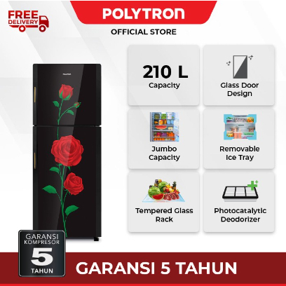 POLYTRON Kulkas 2 Pintu Belleza Varia 210 liter PRM 21DRX