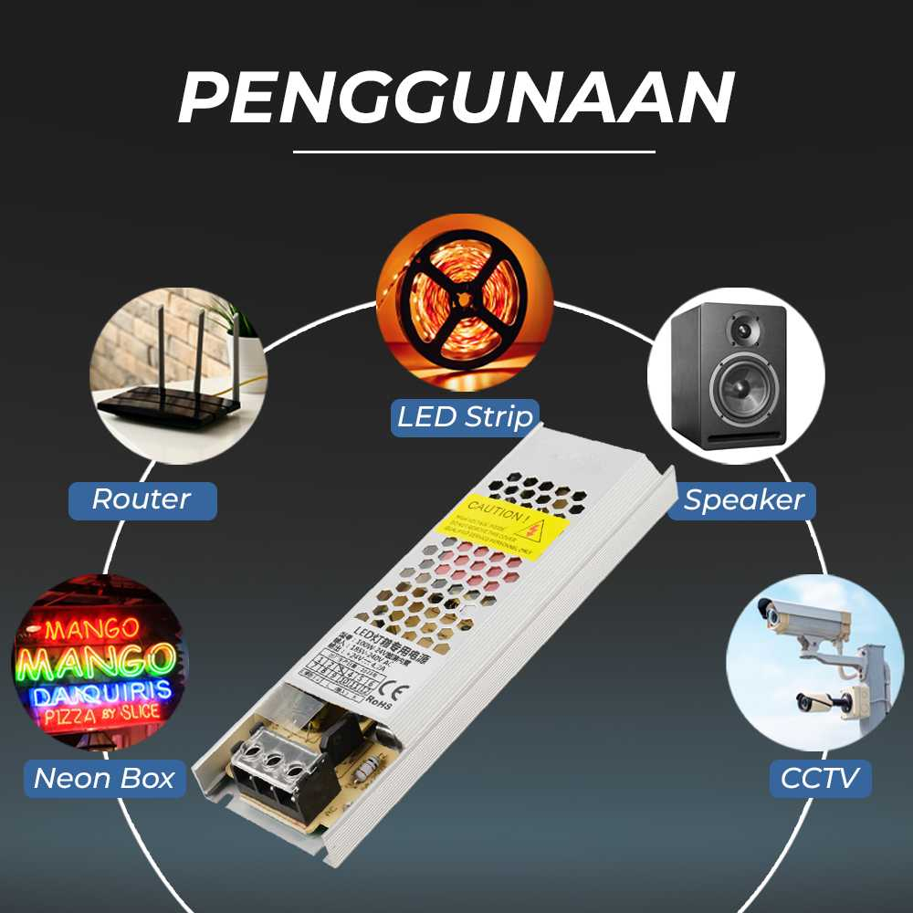 Power Supply 24 V Ultra Thin Silent Power 100 W Desain Ultra Tipis Pengatur Tegangan Perangkat Elektronik