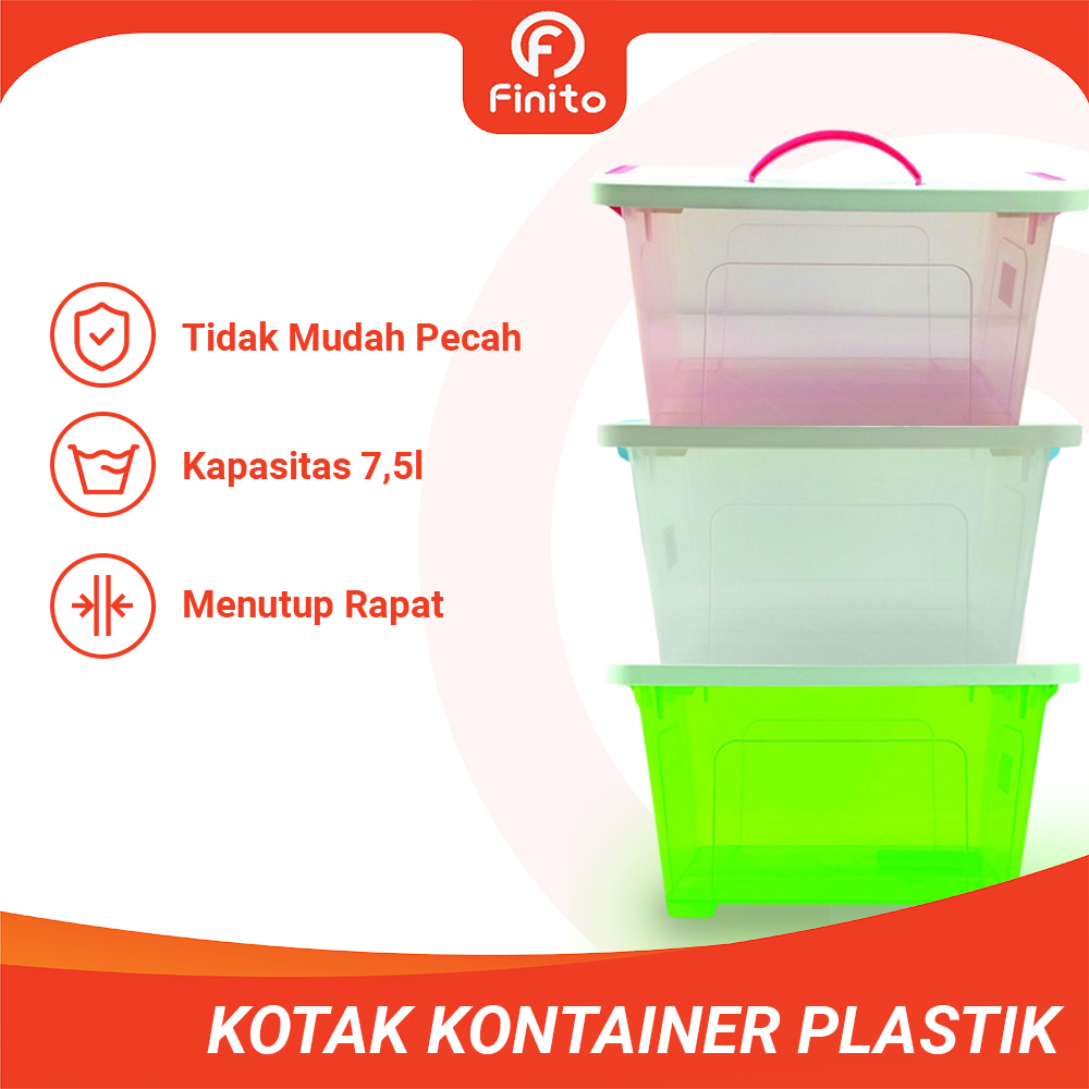 Kotak Penyimpanan Plastik/ Kontainer Serbaguna 7,5 Liter Plastik Tebal Terbaik/Storage Box Organizer