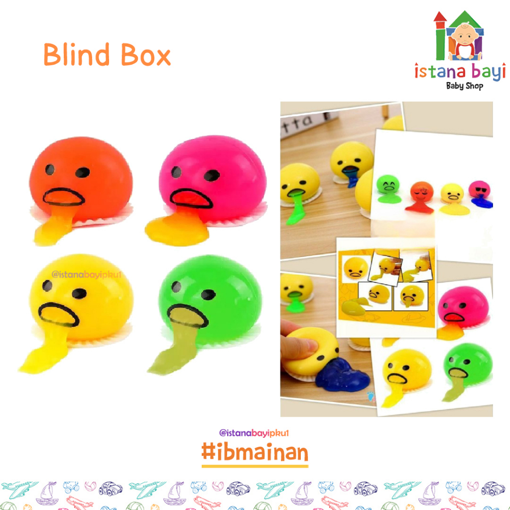 Blind Box Mainan Telur Muntah - Mainan squishy slime telur muntah - Mainan Anak