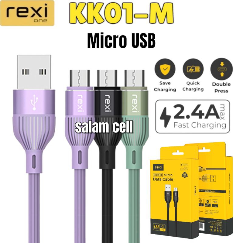 Kabel Data REXI KK01-M 2,4A Fast Charging Micro Usb Original Rexi Kk01 m Garansi Resmi