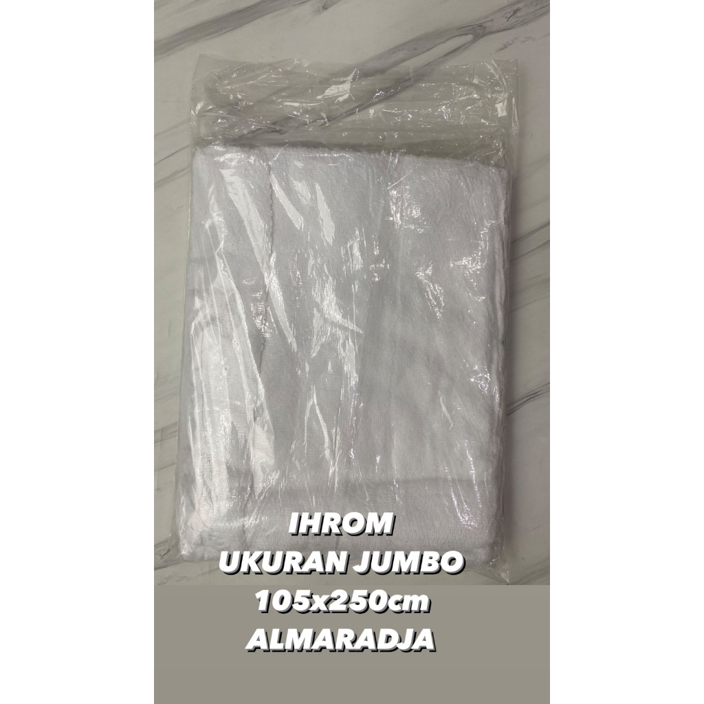 Perlengkapan Haji Kain Ihram Ihrom Rumbai Big Size Ukuran Jumbo 2pcs