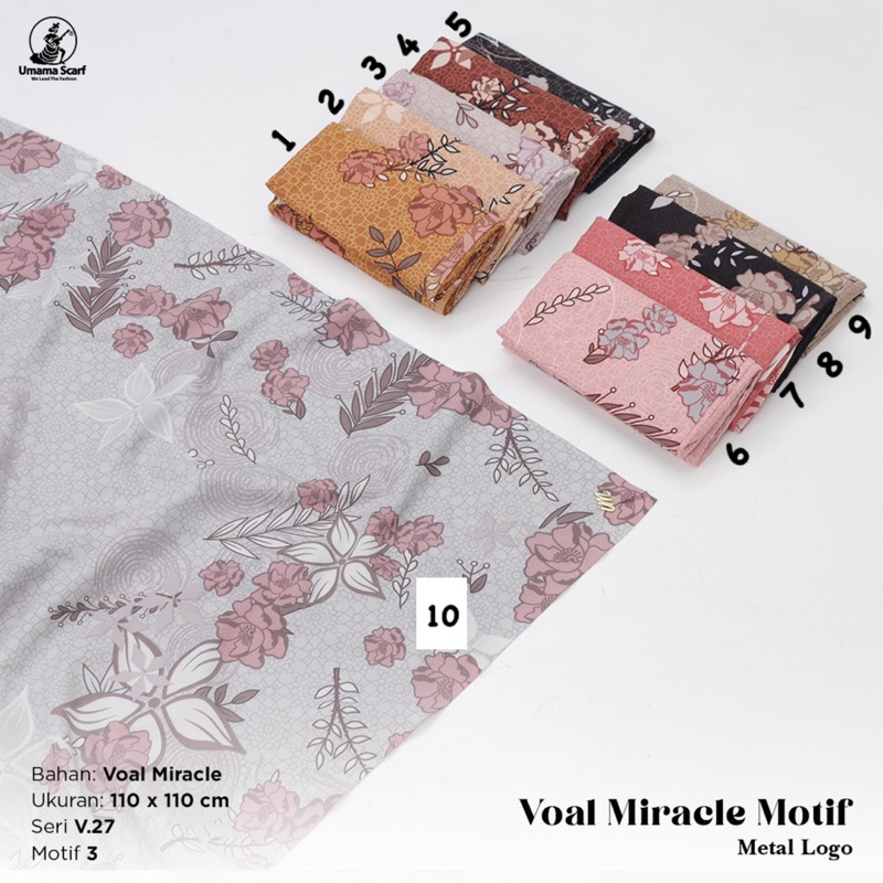 PART 1 (V.27) SEGIEMPAT VOAL MIRACLE MOTIF ICON METAL LOGO UMAMA SCARF