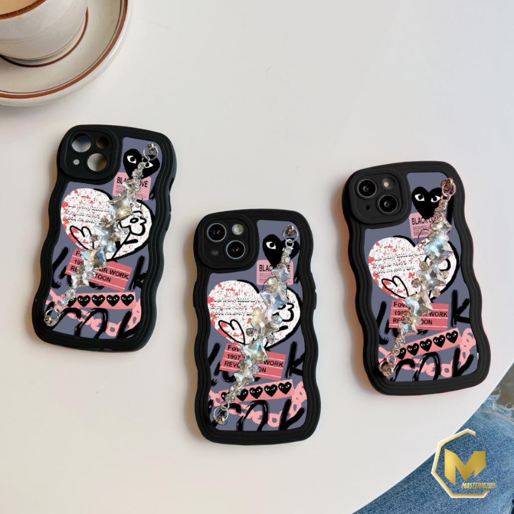 GC34 GC43 CASE CASING SOFTCASE SILIKON WAVY WAVE CARACTER RANTAI DIAMOND GRIP FOR REALME C11 REALME C12 C25 30A 50A NARZO 20 C15 C17 7I C20 NARZO 50I MA4876