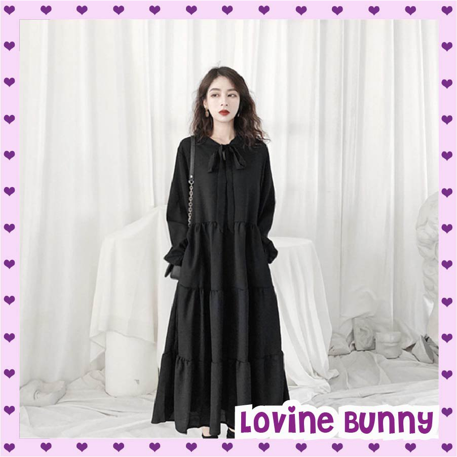 BLACK DRESS VINTAGE RETRO KOREAN STYLE / DRESS MODEL KOREA / DRESS VINTAGE RETRO KOREAN STYLE