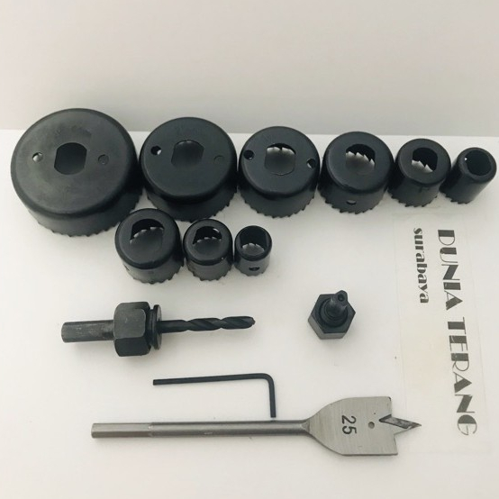 Hole Saw Kit 13pcs BISON - Mata Bor Pelubang 13pcs Holesaw Hidroponik