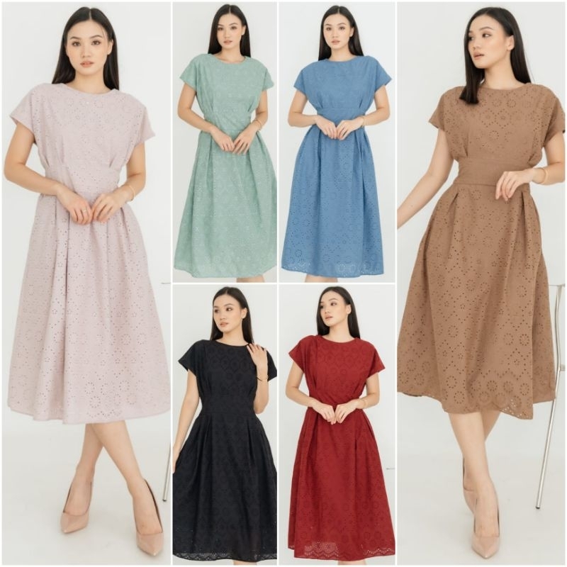 ♡ PREMIUM ♡ ORIGINAL ! PYPPER EYELET CLASSIC ELEGANT MIDI PARTY DRESS