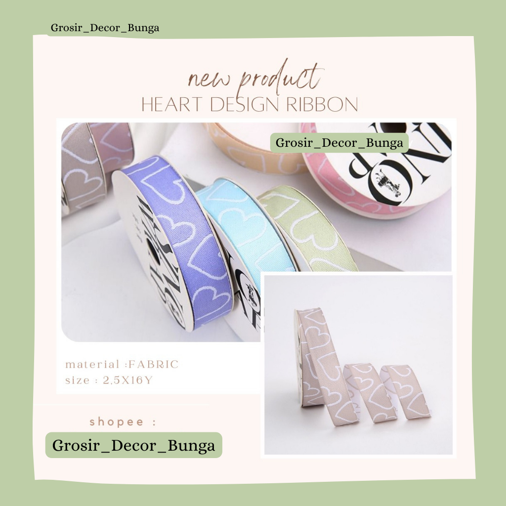 

SW ECER HEART DESIGN RIBBON KOREAN RIBBON MOTIF GARIS UJUNG PITA PREMIUM LEBAR 2.6CM PREMIUM PITA KADO GIFT BOUQUET DEKORASI PITA ORGANDI TRANSPARAN UJUNG MOTIF GARIS PITA KAIN TILE TRANSPARAN PITA KADO HIAS PER METER CRAFT KERAJINAN TANGAN