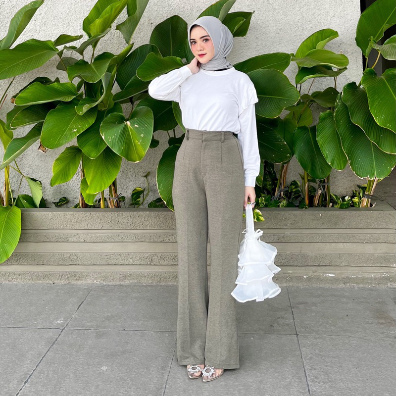 Atala Pants Knit Pants Kulot Celana High Waist by Vitafa