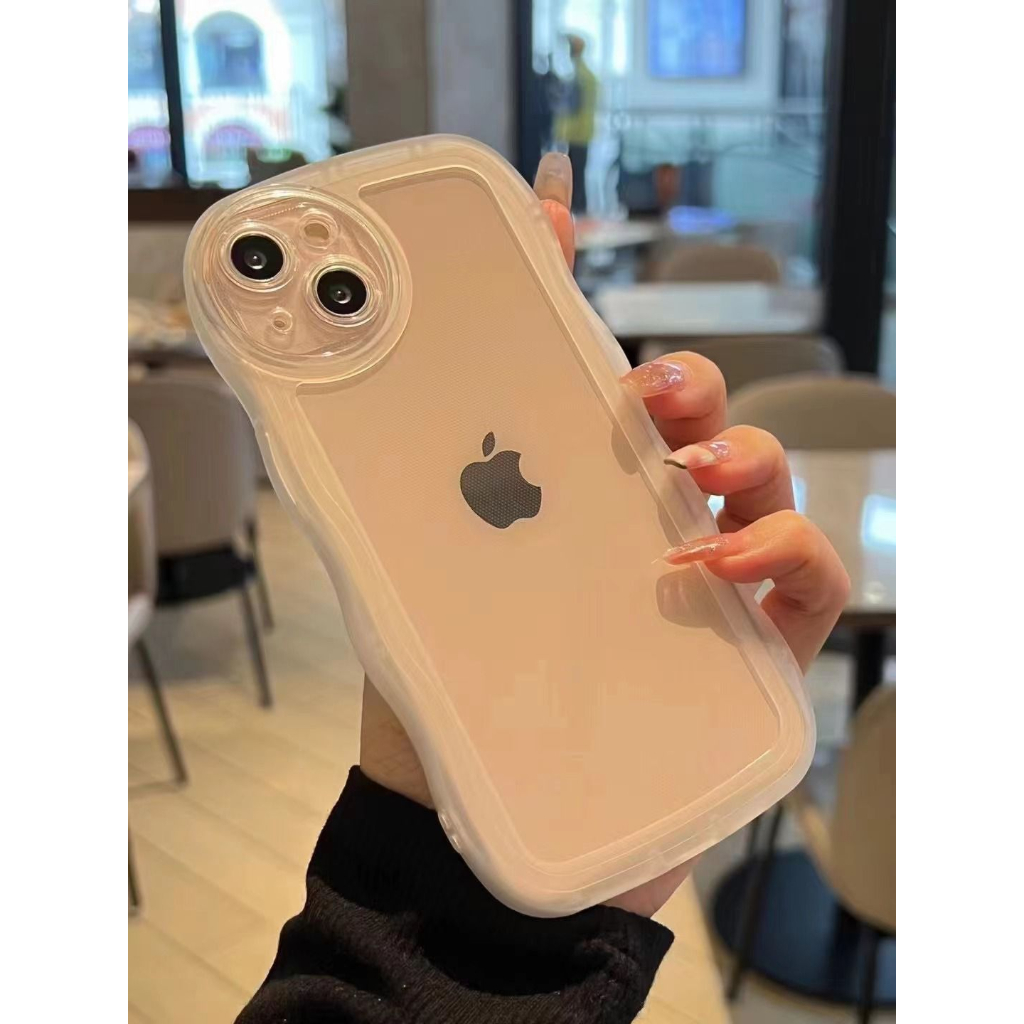 IPHONE 14/IPHONE 14 MAX /IPHONE 14 Pro /IPHONE 14 Pro MAX Case gelombang CLEAR 3D