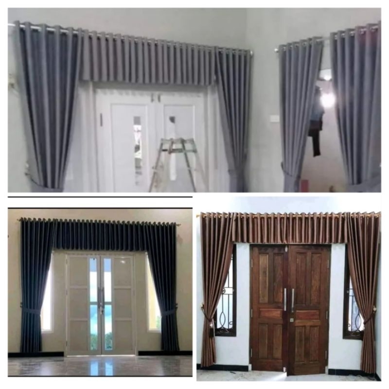Gorden Poni Gorden Pintu Tengah Ruang Tamu Lebar 300 Cm Gorden Blackout Premium Tebal (Import)Poni G