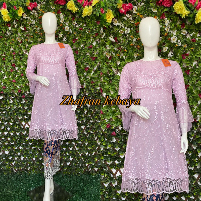 Kebaya Tunik Raisa Modern Bahan Tulle Bordir (Rs)