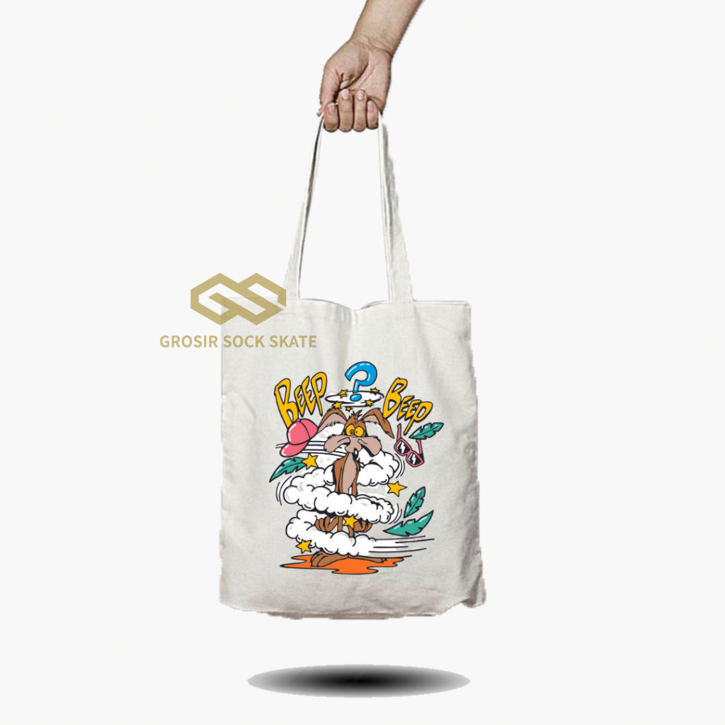 Totebag Kanvas Cartton Beep Beep/ Tas Tote Music / Musik Band