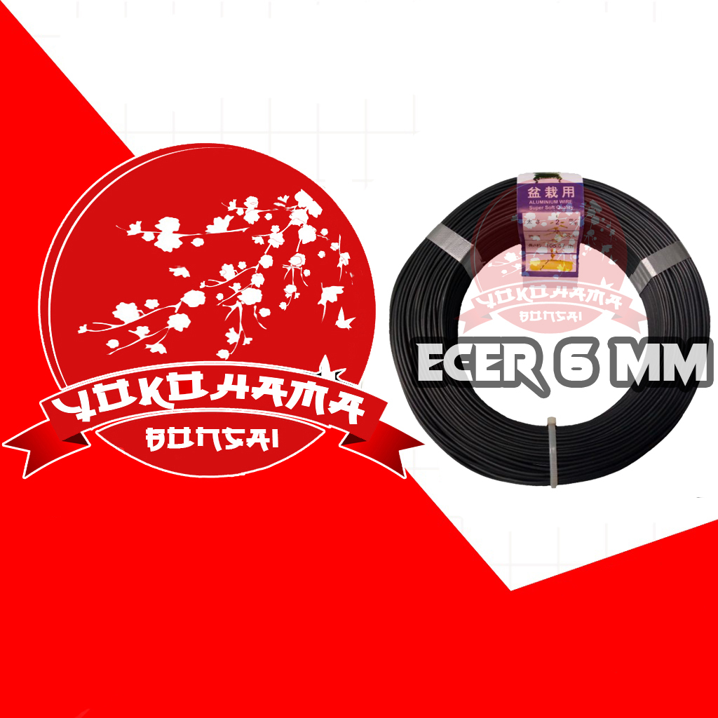 YOKOHAMA BONSAI-KAWAT BONSAI ALUMINIUM HITAM LABELL ECER 6 MM TERMURAH