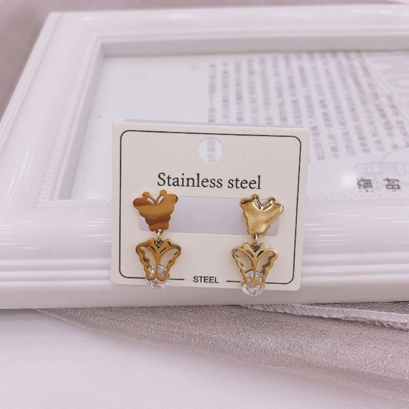 Anting Titanium asli Premium Quality Anti Karat Anti Alergi Anting Stainless steel Ori At30