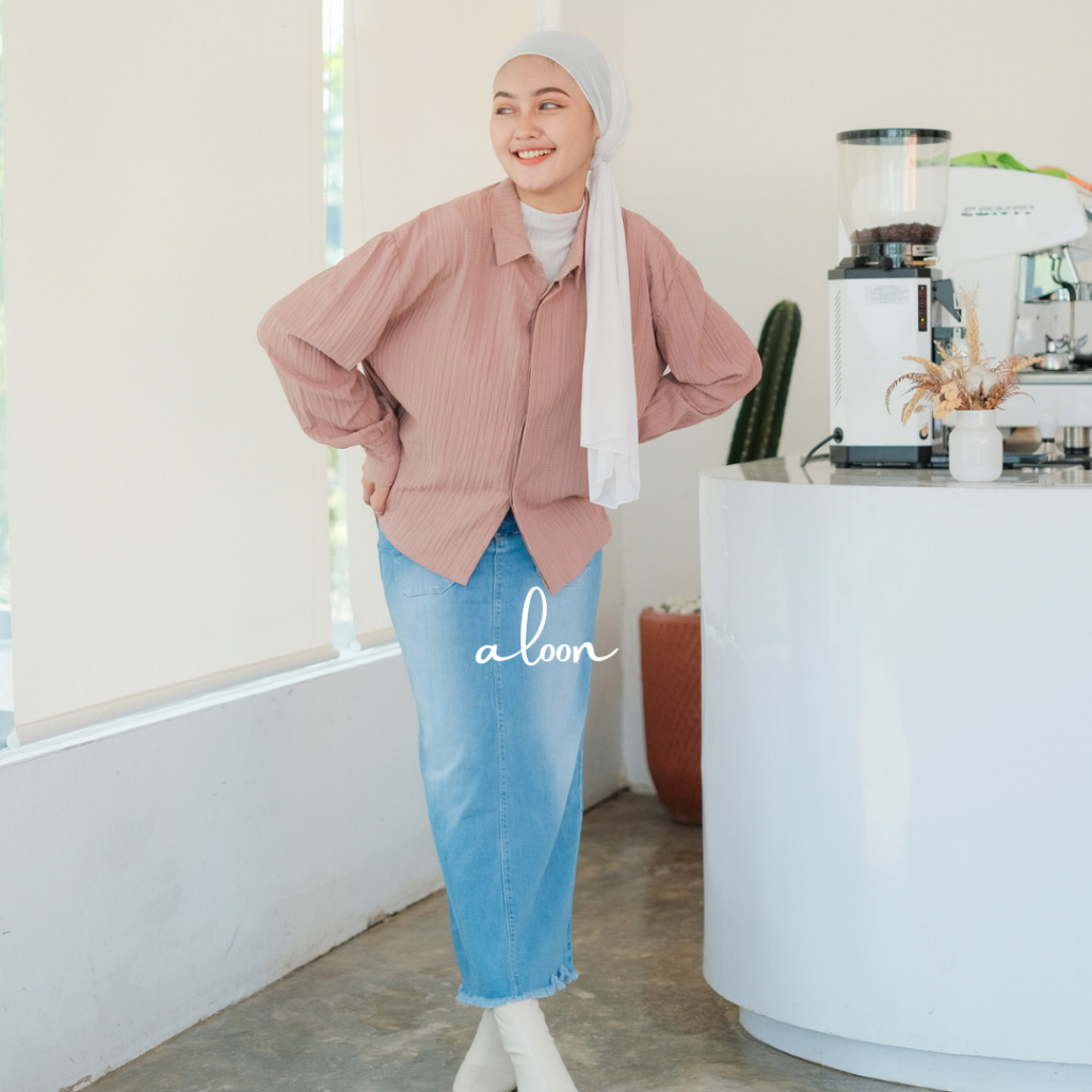 Luna Kemeja Wanita Oversize Lady Crush Busui Friendly – Atasan Wanita Terbaru