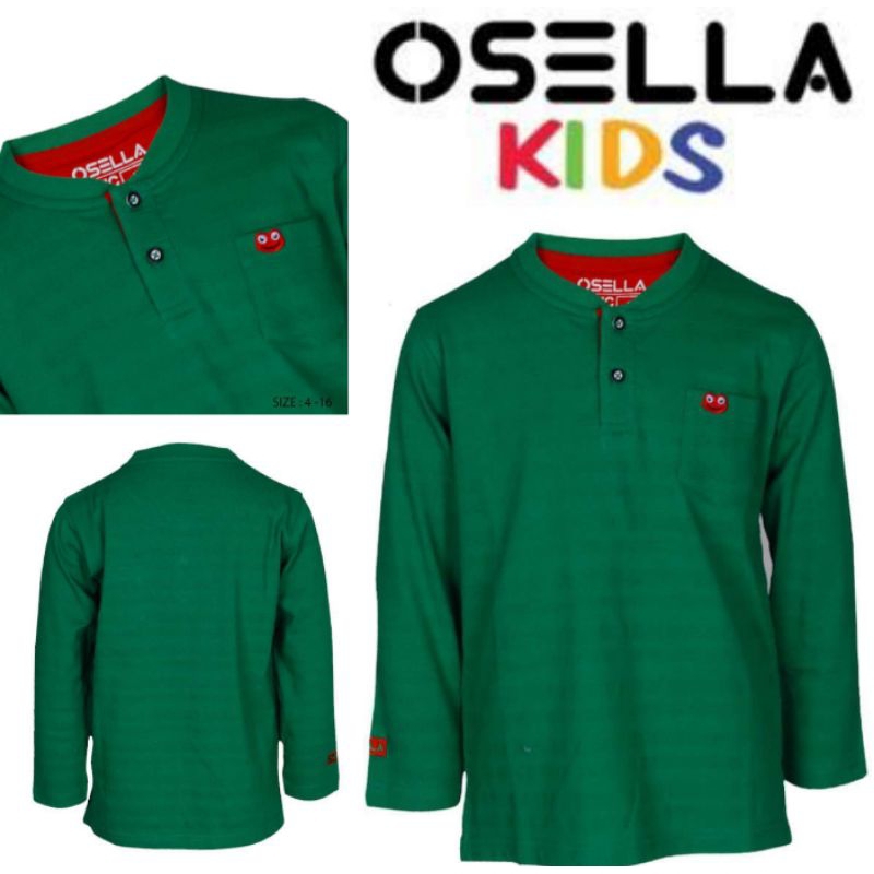 Osella Kids Baju Anak Laki Laki tg.panjang T-Shirt L/S Solid Green