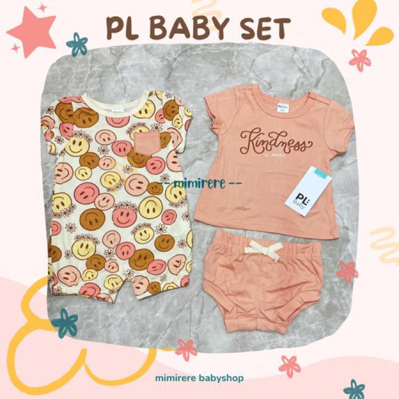PL Baby Set Romper Tee Short | Setelan Pendek + Jumpsuit PL Baby