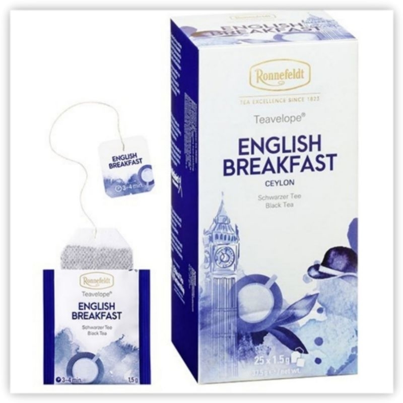 RONNEFELDT TEAVELOPE CLASSIC GREEN - ENGLISH BREAKFAST - VERBENA - CAMOMILE KAMILLE - JASMINE TEA 1,5 G