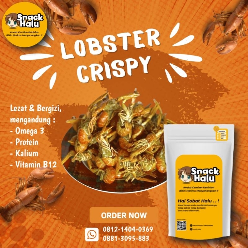 

Cemilan Sehat Baby Lobster Crispy 100g, Lobster Air Tawar - Snack Halu