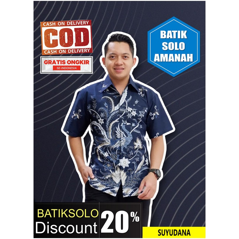 CENDRAWASIH NAVY BATIKSOLOAMANAH KEMEJA BATIK PRIA SOLO LENGAN PANJANG PENDEK LAPIS FURING ATASAN PREMIUM MODERN KATUN HALUS PARANG TRUNTUM SUKET SEGORO SM  NIRWANA ALJAYA WISANGGENI SM DEWO PARANG DURI PARI SEIKET JIWAMUDA PANJI LESMONO PRASTOWO FLORIST