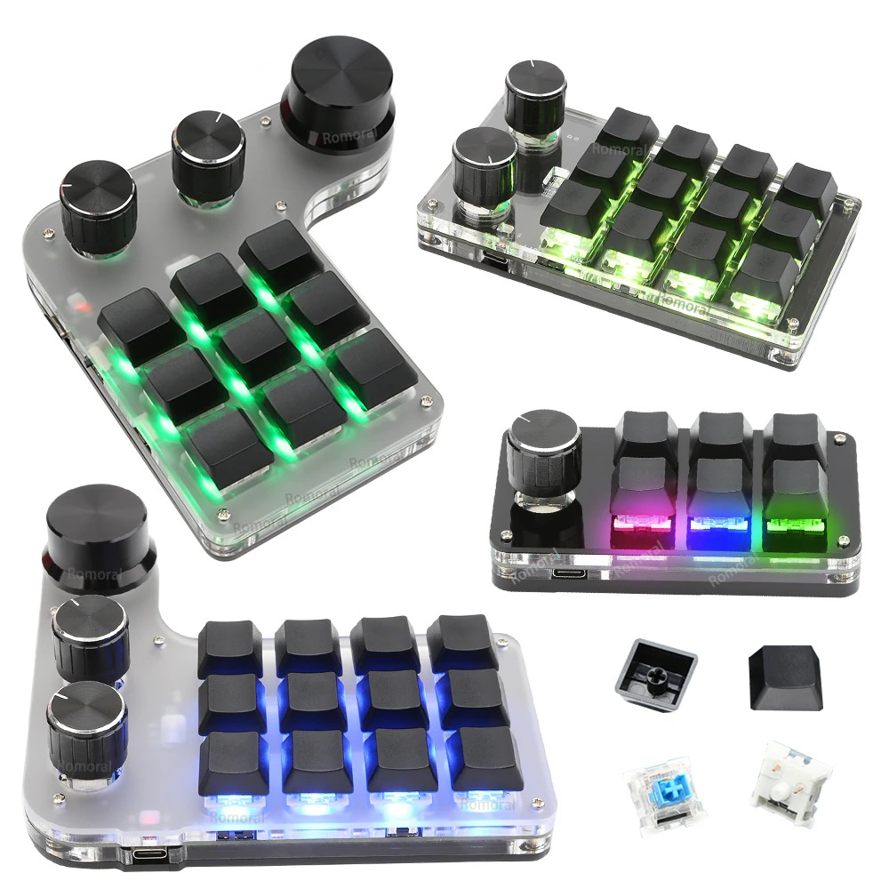 Macropad Dumpad Dumbpad Numpad Macro Keyboard Mechanical Hotswap Knob Mini Wireless Bluetooth Backli