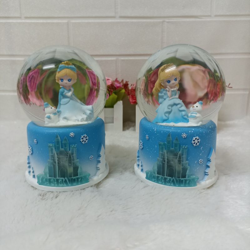 SNOWBALL/PAJANGAN BOLA KACA MUSIK BOX SIZE L 100 SALJU OTOMATIS ICE FAIRY FROZEN
