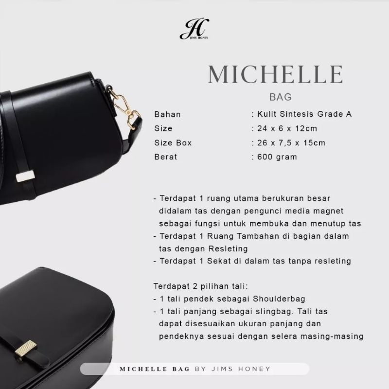 JIMS HONEY MICHELLE BAG TAS SELEMPANG WANITA MURAH LUCU 100% ORIGINAL STORE FREE BOX