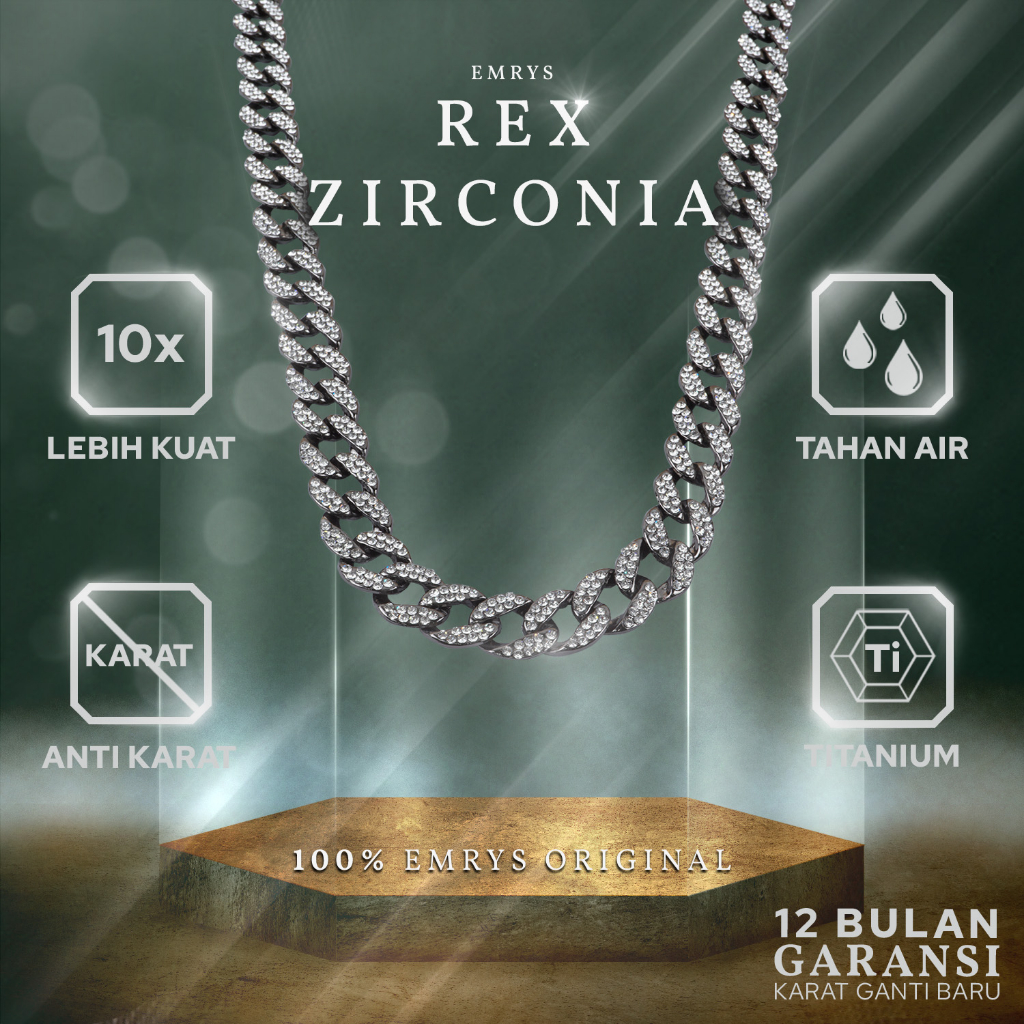 Kalung rantai EMRYS REX ZIRCON kalung pria wanita